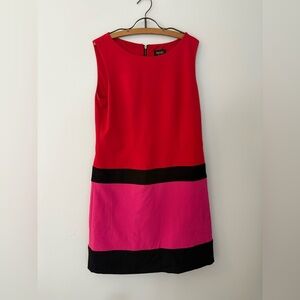 Laundry by Shelli Segal Woman’s 12 sleeveless Color block sheath dress red pink